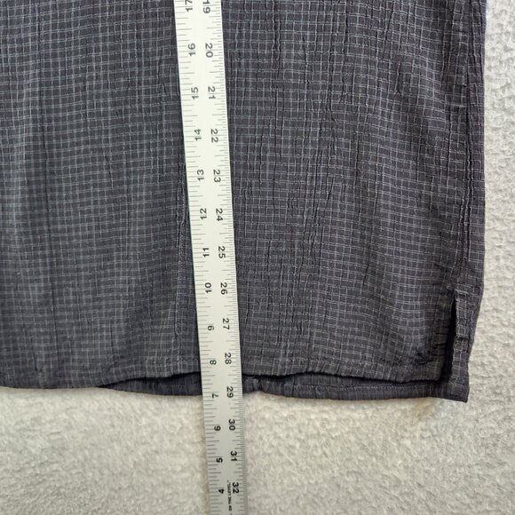 Flax Top Womens M Black Check Linen Textured Oversized Minimalist Lagenlook - Picture 7 of 11